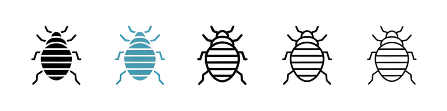 Bedbug icon pack. line style EPS 10. Thin line customizable illustration. Contour symbol. Vector isolated outline drawing. Editable stroke