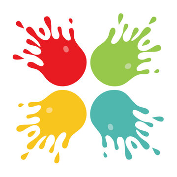Colorful paint splashes in four quadrants
