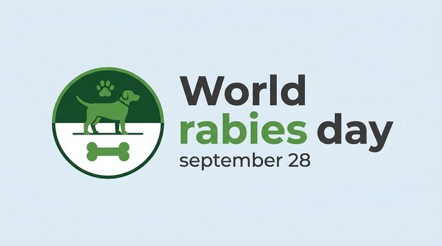 World rabies day september 28 banner with dog and bone icon