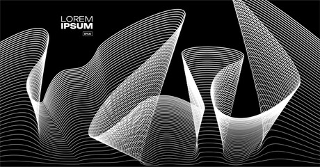Black dynamic flow wave line abstract background © Artswolf