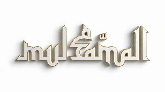 3D White and Gold As-Salam Arabic Calligraphy Religious Art