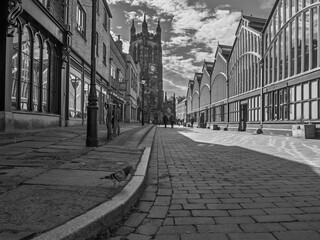 Market town in black and white  © Tracey