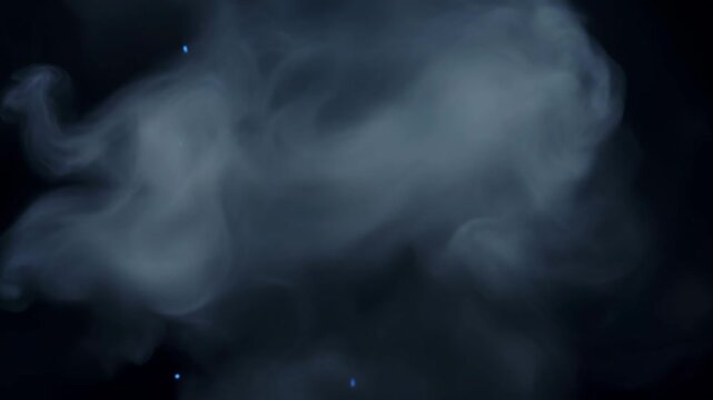 glowing digital particles dissolving into organic smoke on dark background