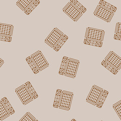 solar battery charger glamping glyph vector seamless pattern. solar battery charger glamping thin illustration © sevector