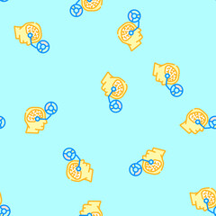 Fototapeta premium cognitive skills neuroscience neurology vector seamless pattern cognitive skills neuroscience neurology sign illustration