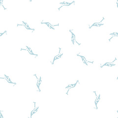 Naklejka premium stork bird glyph vector seamless pattern. stork bird signthin illustration