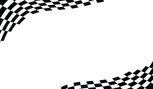 Race flag, background, black and white checkered finish flag representing motorsport racing competition speed victory and automotive graphics design.