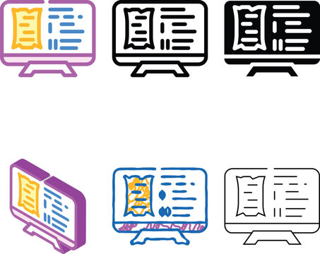 watching documentary minimal color icon vector. watching documentary sign. isolated symbol illustration