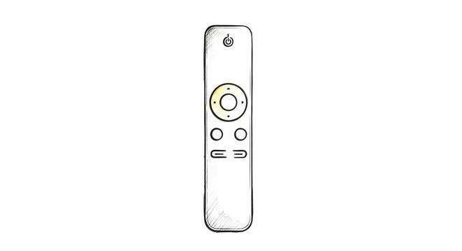 Minimalist modern television remote control isolated on white.