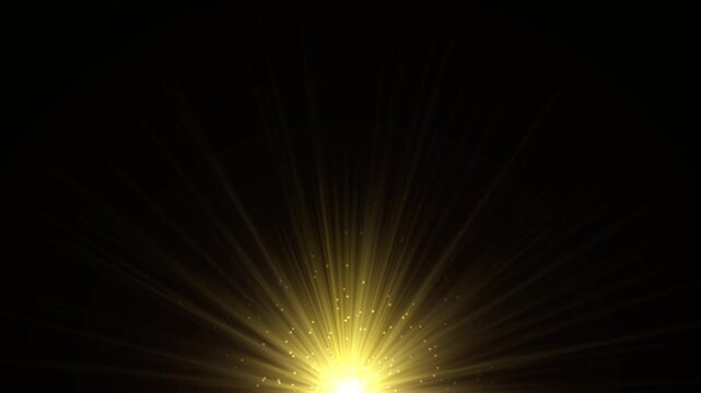 Shining Gold Sunburst Light Rays Loop Animation.
