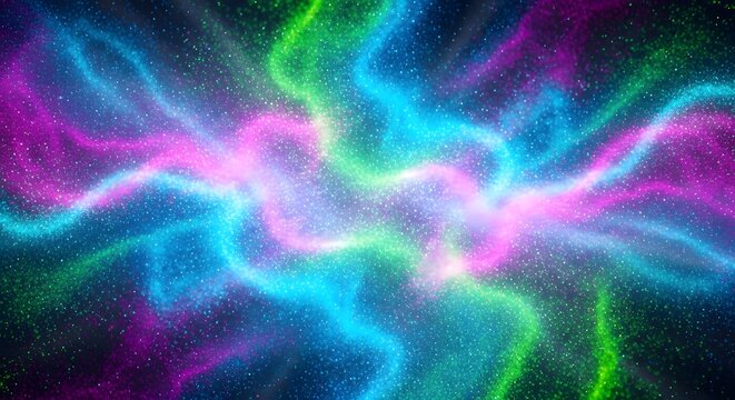Abstract colorful blue energy background with glowing electric light waves and seamless motion loop design