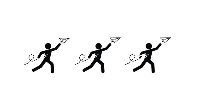 Sequential Silhouettes of Person Throwing Object Forward.