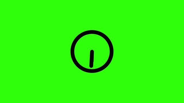 Speedometer Gauge Icon Animation on Green Screen Background, Performance Meter Symbol, Dashboard Indicator, Velocity Measurement Sign, UI UX Interface Element, Editable Vector Style Motion Graphic.