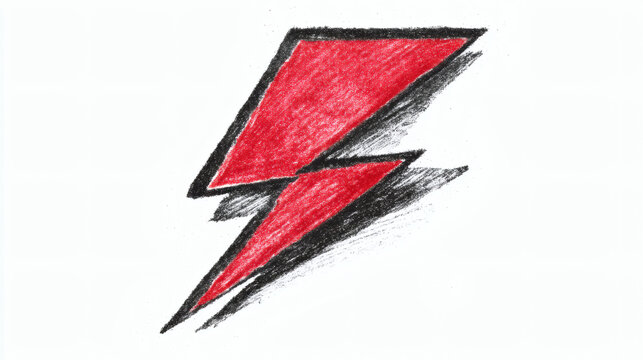 sharp and aggressive red zig-zag line resembling a pulse or a lightning bolt. The angles are crisp and the ink color is a vibrant scarlet. Positioned across the center of a white background 