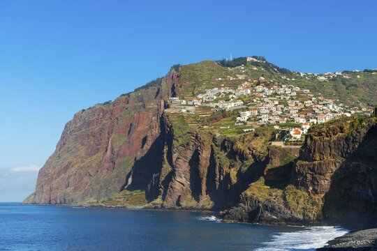Cliffy coast at Cabo Girao, Madeira Island, Portugal