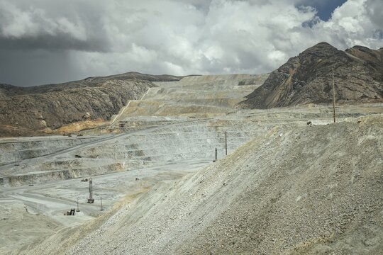 Open-cast mine of the Chinese consortium Minera Chinalco Per&uacute;, Ticlio, Peru