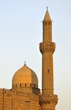 Detail of mosque dome and minaret, Islamic Cairo, Egypt, North Africa