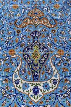 Beautiful tiles in the Sakhi Shah-e Mardan Shrine or Ziyarat-e Sakhi, Kabul, Afghanistan