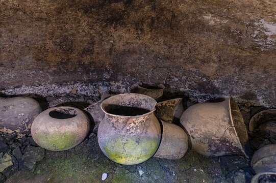 Ancient clay pots, Pre-Columbian hypogea or tombs, Unesco world heritage site, Tierradentro, Colombia