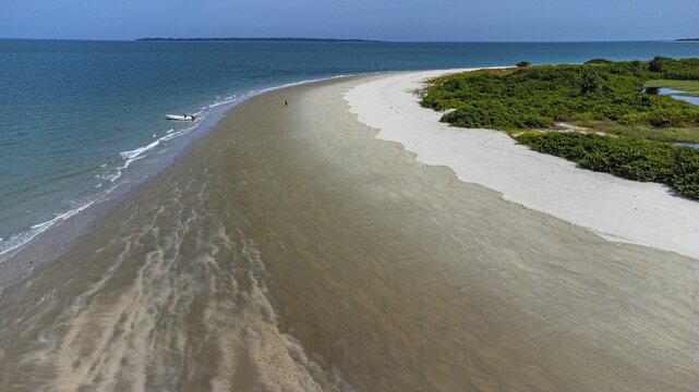 Aerial ofCavallo island, Marinho Jo&atilde;o Vieira e Poil&atilde;o National Park, Bijagos archipelago, Guinea Bissau