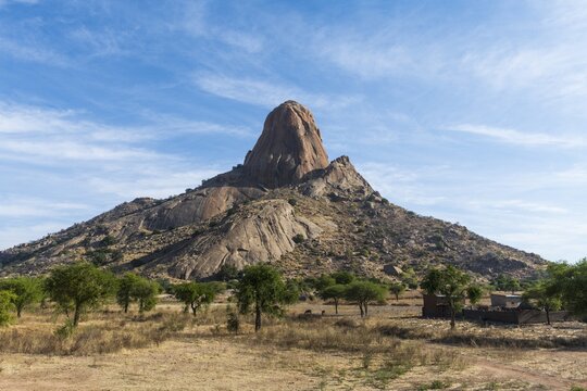 Striking granite mountain, Sahel, Chad