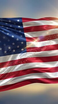 Peaceful And Festive Representation Of American Patriotism During Early Morning Celebration