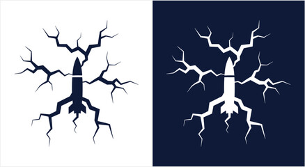 Rocket Ship with Explosive Energy Burst. © Gustavo