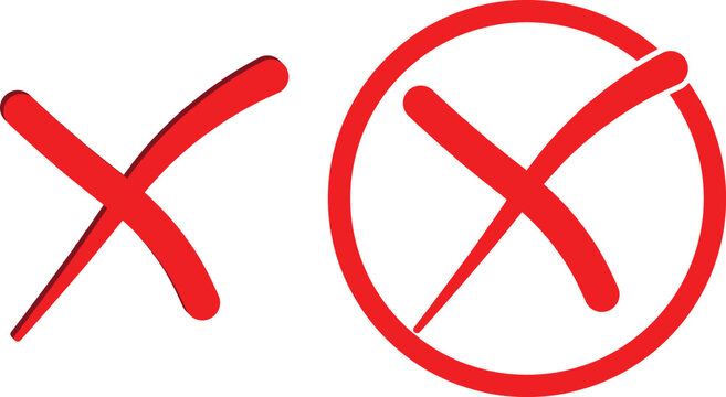 red cross mark, red cross symbol on white background. red cross x letter vector flat illustration design.