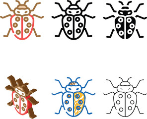 Obraz premium styleset ladybug insect color icon vector. ladybug insect sign. isolated symbol illustration