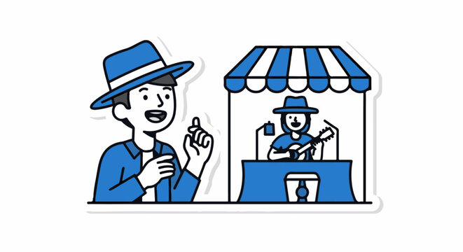 Cartoon Characters Engaging in Puppet Show Performance.