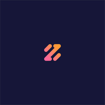 Fintech letter Z digital tech logo showcasing dynamic parallel bars representing financial data flow and web connection created in a minimalist geometric style for modern corporate software applicatio