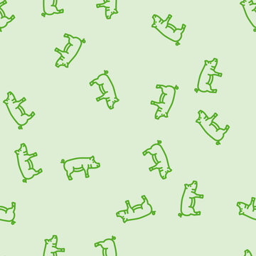 duroc pig breed line seamless pattern duroc pig breed thin line illustration