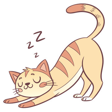 Sleeping tabby cat illustration with sleeping illustration adorable whiskers peaceful tranquil dreaming satisfied gratified fulfilled delighted thrilled animated energetic vigorous