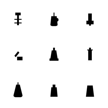 Cold brew coffee and iced summer beverages craft flat black silhouette icon pack featuring drip tower mason jar nitro tap blender bottle and shakerato glass for cafe drink menu