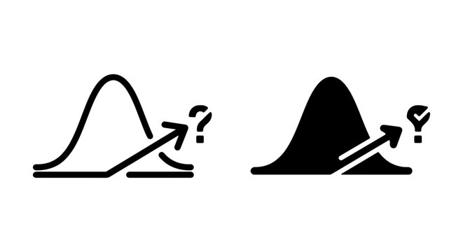 Statistical Distribution Icons: Normal Curve, Data Analysis, Probability, Statistics, Research
