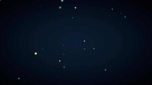 Shimmering particles and glowing stars in deep space motion graphics animation seamless loop background