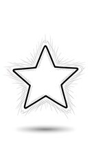 Obraz premium Black star outline icon with sketchy burst on white background