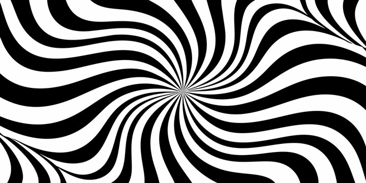 Swirling lines pattern in black and white optical illusion style