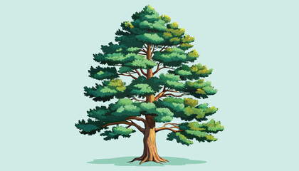coniferous trees clipart vector illustration © Nayon