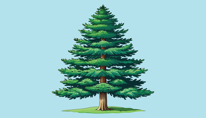 coniferous trees clipart vector illustration © Nayon