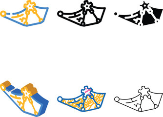 Naklejka premium wing with gear color icon vector. wing mix with gear sign. isolated symbol illustration
