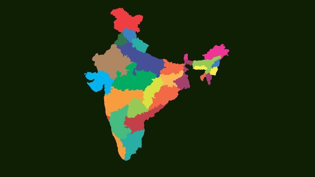 map of inida with all states animation.