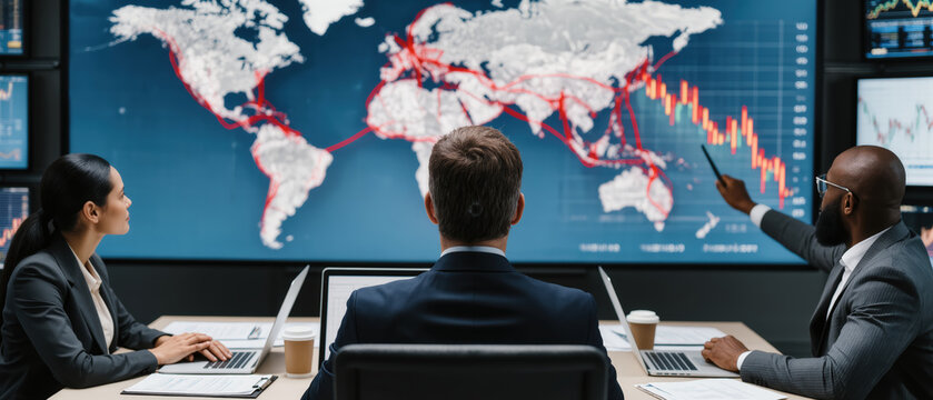 Global economic geopolitical tensions impact business analyst map market team