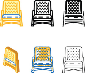 Obraz premium patio chair outdoor furniture color icon vector. patio chair outdoor modern furniture sign. isolated symbol illustration