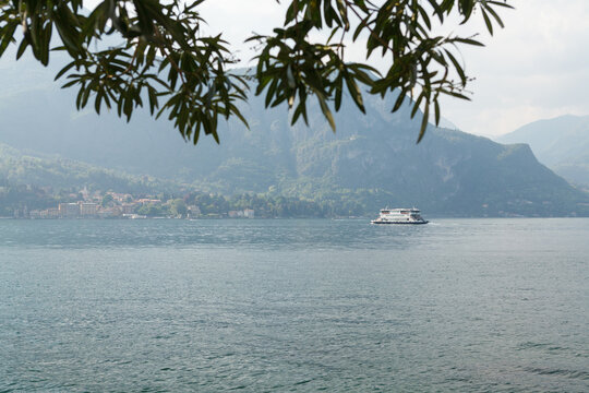 Lake Como panoramic view with mountains Italy