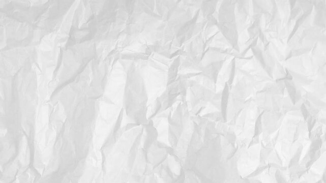 Abstract White Crumpled Paper Texture Background &ndash; Seamless Loop Motion Video