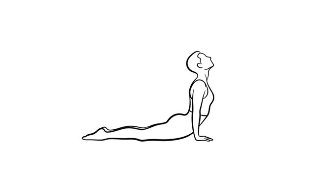 Simple outline drawing of cobra yoga position