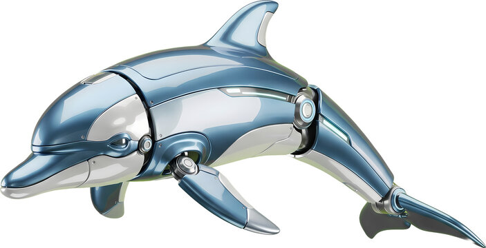 Futuristic robotic dolphin mechanical sea creature