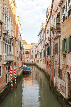 Romantic Venice canals streets and historic houses