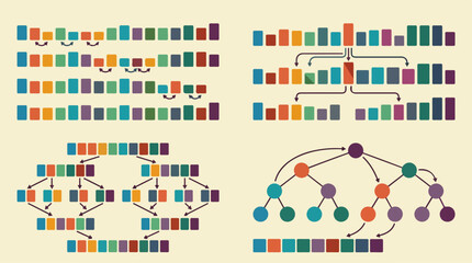 Fototapeta premium Colorful Flowchart Network Diagram.